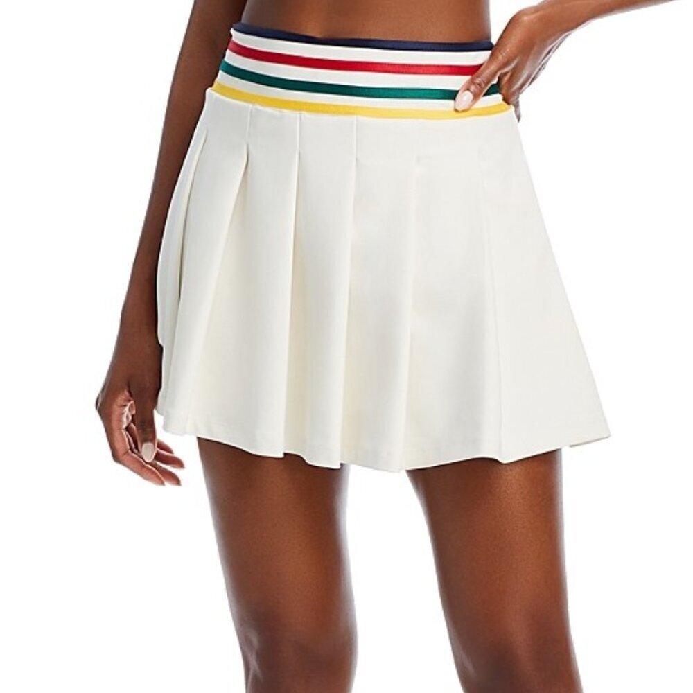AQUA Athletic x Venus Williams Striped Waistband Pleated Skort NWT M